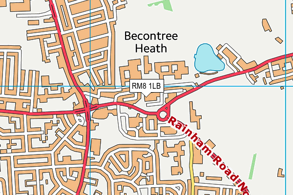 RM8 1LB map - OS VectorMap District (Ordnance Survey)