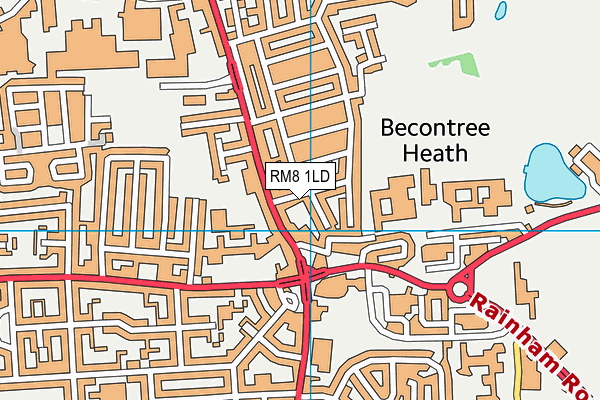RM8 1LD map - OS VectorMap District (Ordnance Survey)