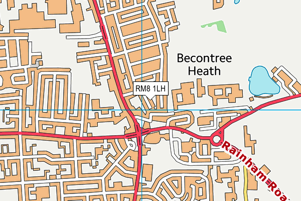 RM8 1LH map - OS VectorMap District (Ordnance Survey)