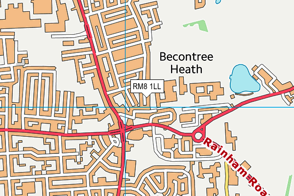 RM8 1LL map - OS VectorMap District (Ordnance Survey)