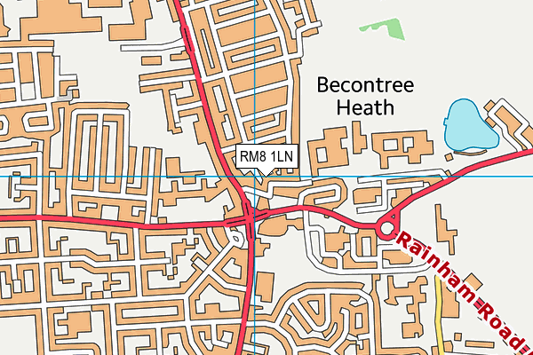 RM8 1LN map - OS VectorMap District (Ordnance Survey)