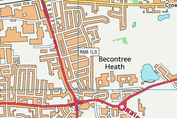 RM8 1LS map - OS VectorMap District (Ordnance Survey)