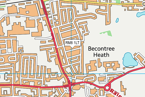 RM8 1LT map - OS VectorMap District (Ordnance Survey)