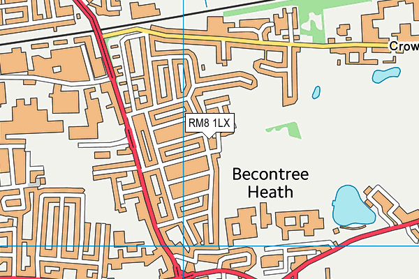 RM8 1LX map - OS VectorMap District (Ordnance Survey)