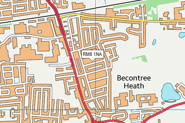 RM8 1NA map - OS VectorMap District (Ordnance Survey)