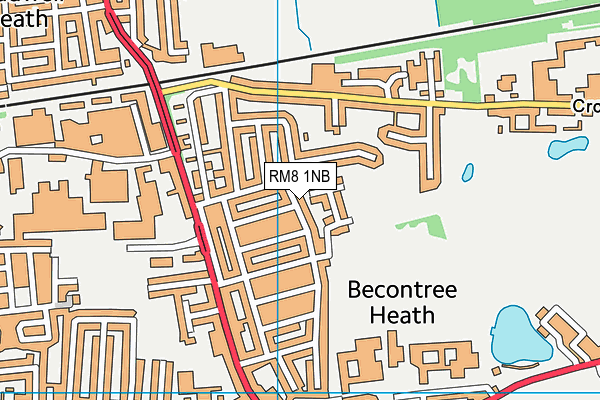 RM8 1NB map - OS VectorMap District (Ordnance Survey)