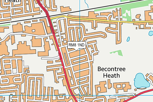 RM8 1ND map - OS VectorMap District (Ordnance Survey)