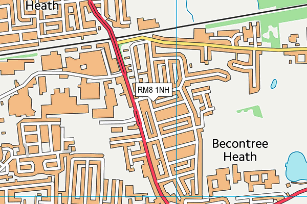 RM8 1NH map - OS VectorMap District (Ordnance Survey)