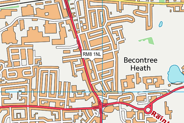 RM8 1NL map - OS VectorMap District (Ordnance Survey)