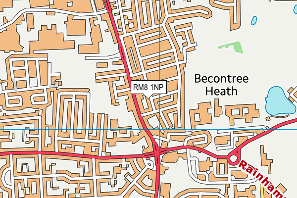 RM8 1NP map - OS VectorMap District (Ordnance Survey)