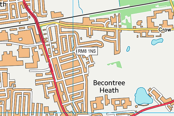 RM8 1NS map - OS VectorMap District (Ordnance Survey)