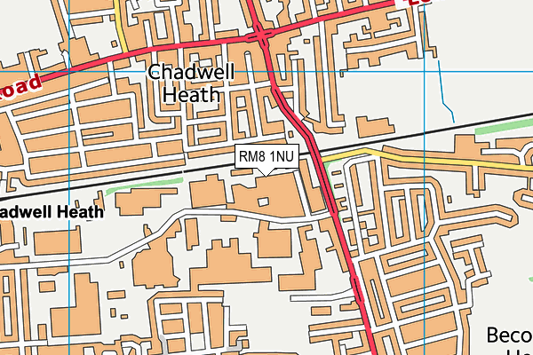 RM8 1NU map - OS VectorMap District (Ordnance Survey)