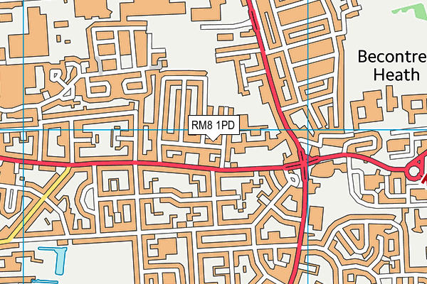 RM8 1PD map - OS VectorMap District (Ordnance Survey)