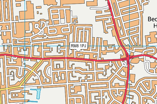 RM8 1PJ map - OS VectorMap District (Ordnance Survey)