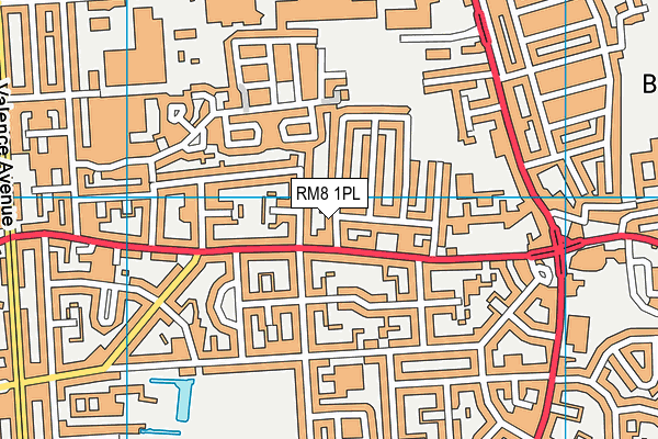 RM8 1PL map - OS VectorMap District (Ordnance Survey)