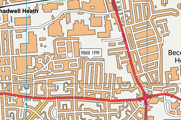 RM8 1PR map - OS VectorMap District (Ordnance Survey)