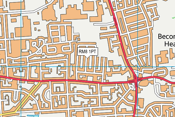 RM8 1PT map - OS VectorMap District (Ordnance Survey)
