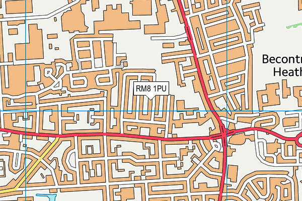 RM8 1PU map - OS VectorMap District (Ordnance Survey)