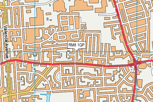 RM8 1QP map - OS VectorMap District (Ordnance Survey)