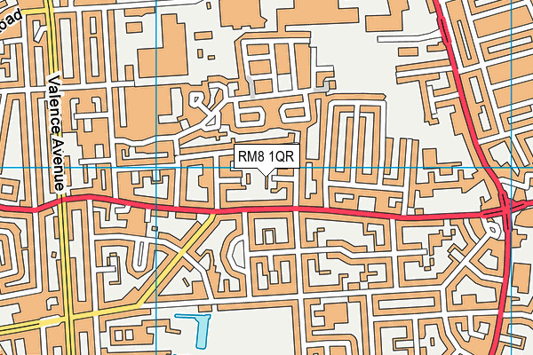 RM8 1QR map - OS VectorMap District (Ordnance Survey)