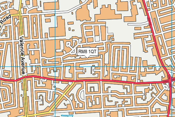 RM8 1QT map - OS VectorMap District (Ordnance Survey)