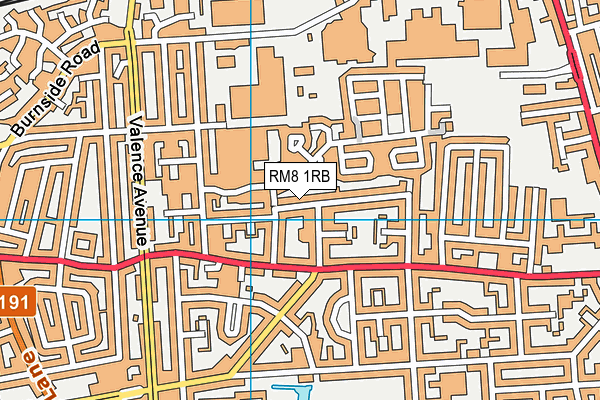 RM8 1RB map - OS VectorMap District (Ordnance Survey)