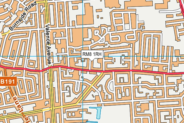 RM8 1RH map - OS VectorMap District (Ordnance Survey)