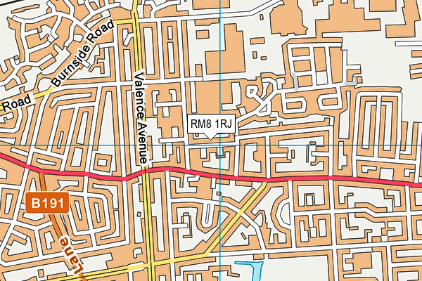 RM8 1RJ map - OS VectorMap District (Ordnance Survey)