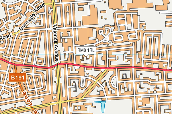 RM8 1RL map - OS VectorMap District (Ordnance Survey)