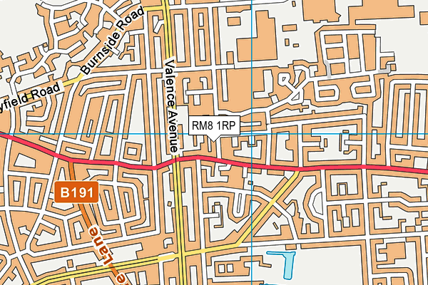 RM8 1RP map - OS VectorMap District (Ordnance Survey)