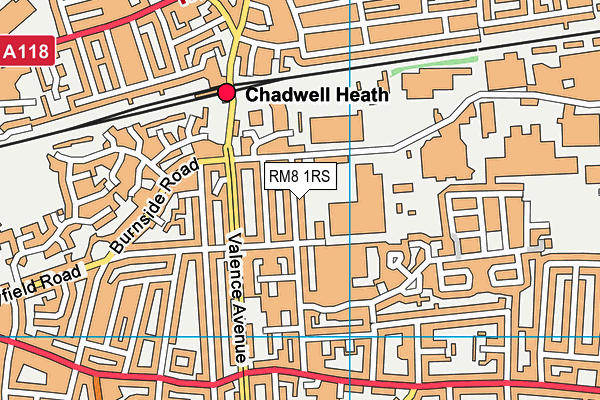 RM8 1RS map - OS VectorMap District (Ordnance Survey)