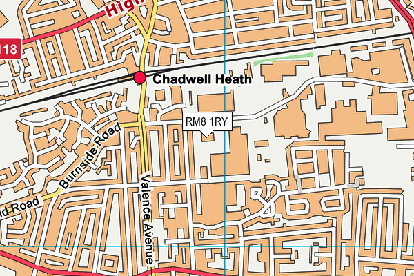 RM8 1RY map - OS VectorMap District (Ordnance Survey)