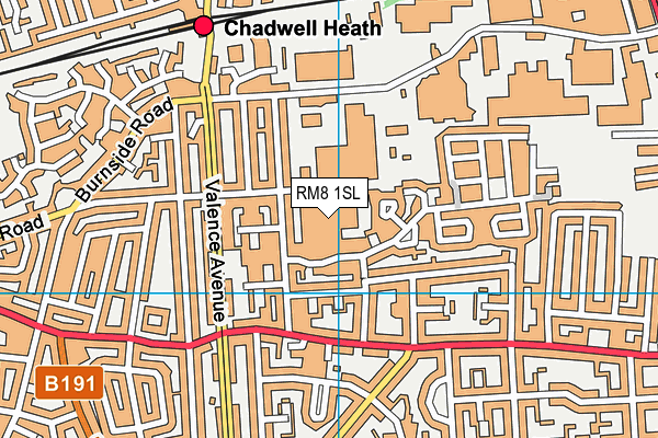 RM8 1SL map - OS VectorMap District (Ordnance Survey)