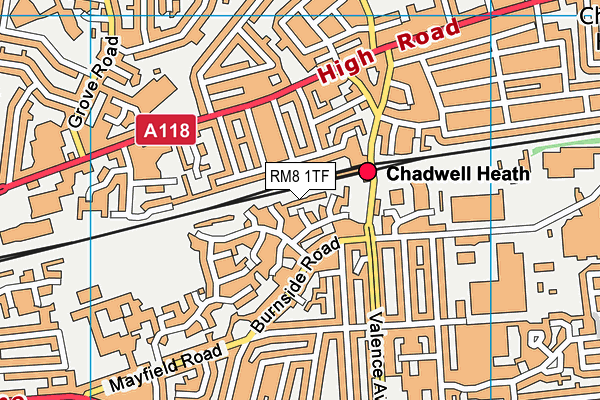 RM8 1TF map - OS VectorMap District (Ordnance Survey)