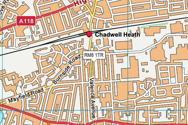 RM8 1TR map - OS VectorMap District (Ordnance Survey)