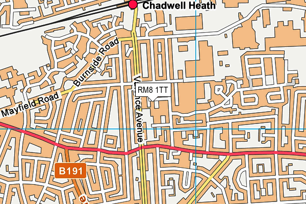 RM8 1TT map - OS VectorMap District (Ordnance Survey)