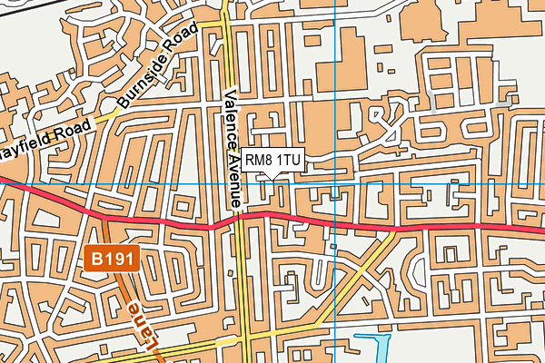 RM8 1TU map - OS VectorMap District (Ordnance Survey)