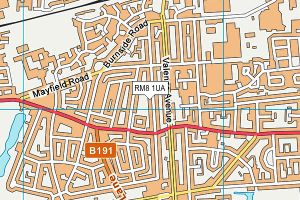 RM8 1UA map - OS VectorMap District (Ordnance Survey)