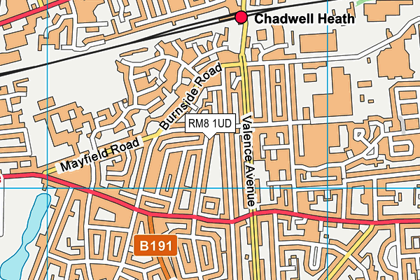 RM8 1UD map - OS VectorMap District (Ordnance Survey)