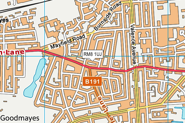 RM8 1UJ map - OS VectorMap District (Ordnance Survey)