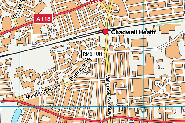 RM8 1UN map - OS VectorMap District (Ordnance Survey)