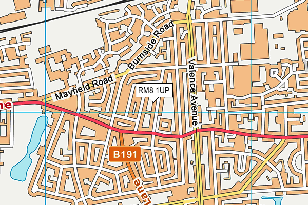 RM8 1UP map - OS VectorMap District (Ordnance Survey)