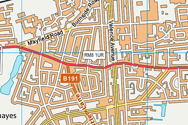 Henry Green Primary School map (RM8 1UR) - OS VectorMap District (Ordnance Survey)