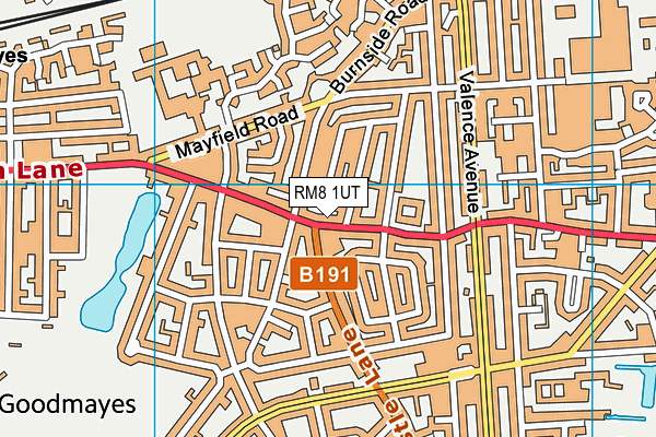 RM8 1UT map - OS VectorMap District (Ordnance Survey)