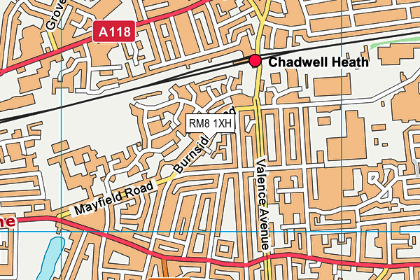 RM8 1XH map - OS VectorMap District (Ordnance Survey)