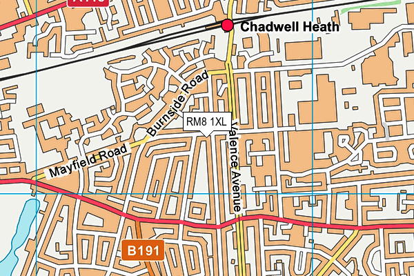 RM8 1XL map - OS VectorMap District (Ordnance Survey)