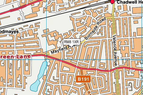RM8 1XR map - OS VectorMap District (Ordnance Survey)
