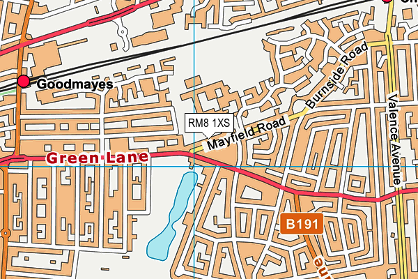 RM8 1XS map - OS VectorMap District (Ordnance Survey)