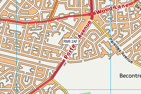 RM8 2AF map - OS VectorMap District (Ordnance Survey)