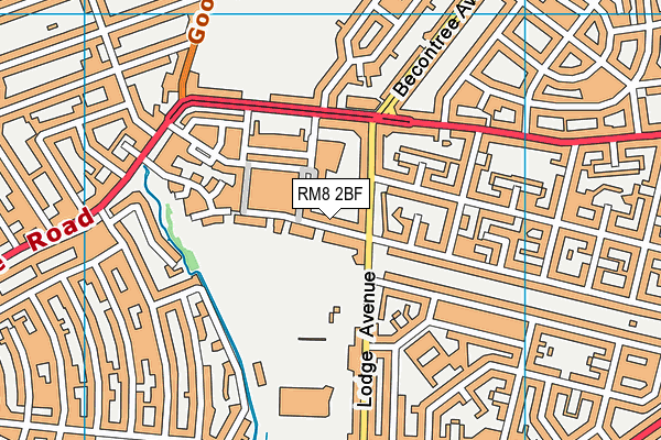 RM8 2BF map - OS VectorMap District (Ordnance Survey)